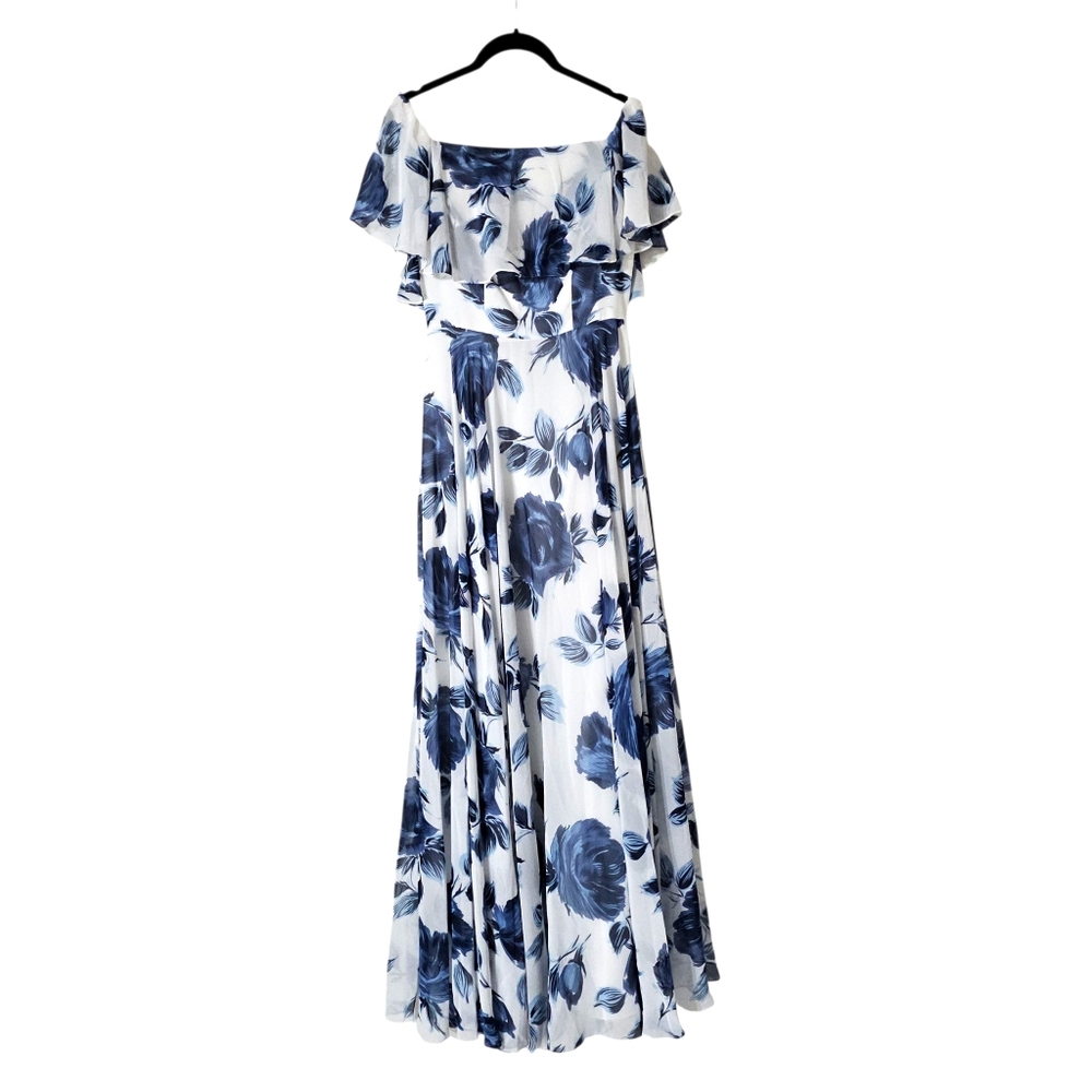 AFTER SIX Floral Chiffon Off The Shoulder Gown Dress Size 2